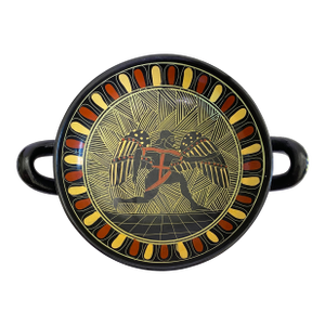 Mid 20th Century Greek Pottery Kylix Depicting a Winged God