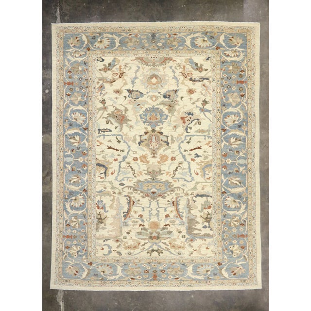 Beige Persian Sultanabad Rug - 12'09 X 16'04 For Sale - Image 8 of 9