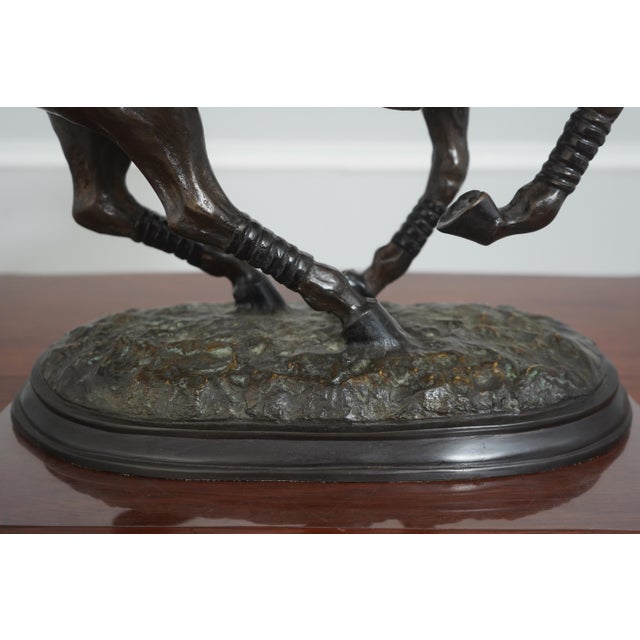 Metal Maitland Smith Bronze Polo Jockey on Horse Sculpture For Sale - Image 7 of 15