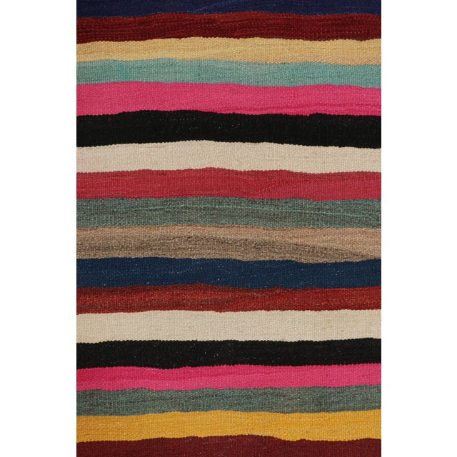 Rug & Kilim 1950s Vintage Persian Tribal Kilim in Polychromatic Stripes by Rug & Kilim For Sale - Image 4 of 7