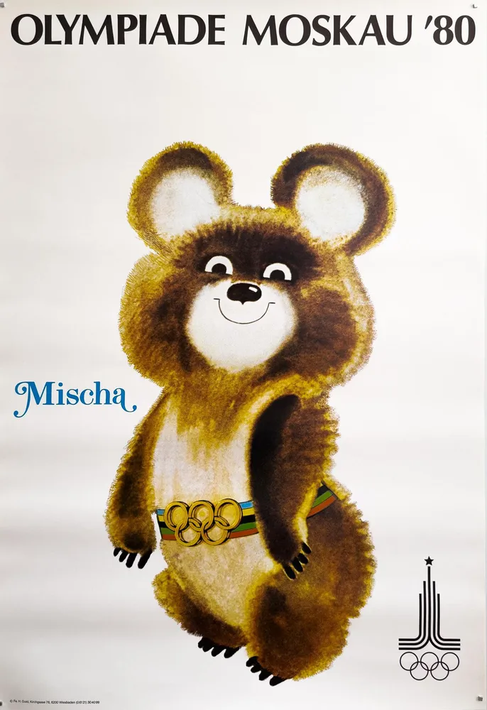 Mischa Moscow Olympics 80 1980 Original Olympic Poster by Victor