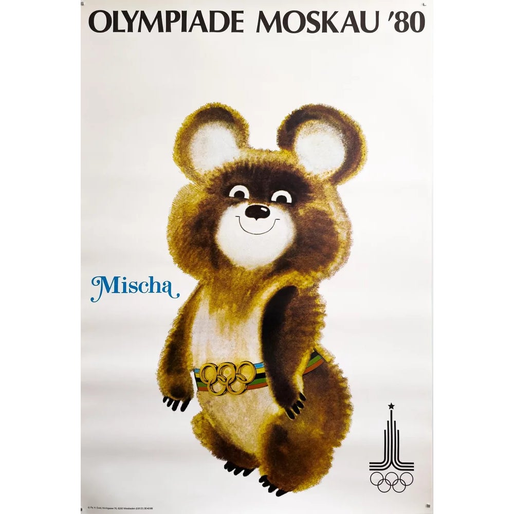 Mischa Moscow Olympics 80 1980 Original Olympic Poster by Victor