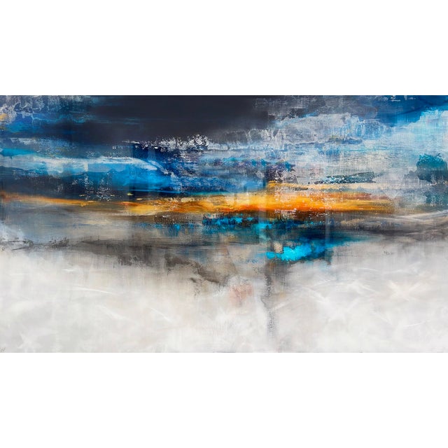Above The Clouds by Brian O'Neill | Acrylic on panel with resin abstract landscape scene For Sale