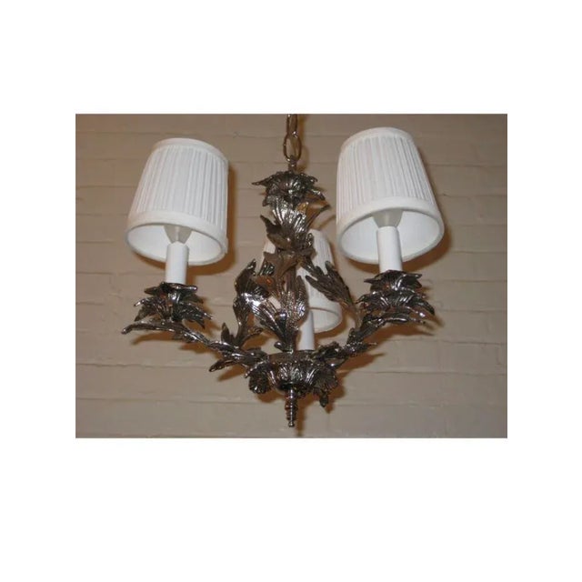 Modern 1960s Miniature Nickel Chandelier For Sale - Image 3 of 5