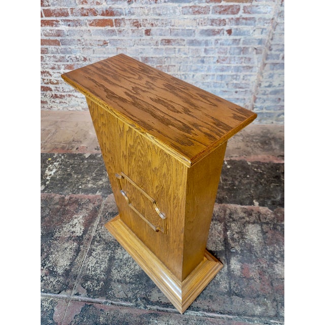 Wood 1930s Carved Oaks Stand - 4 Feet Tall For Sale - Image 7 of 8