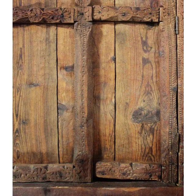 Antique Carved Teakwood Doors in Frame For Sale In New York - Image 6 of 10