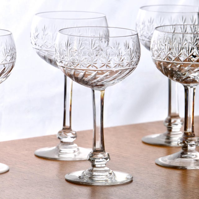 Vintage Treveris Crystal Wine Glasses from Villeroy & Boch, 1905, Set of 6 For Sale - Image 3 of 6