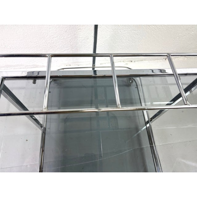 Early 20th Century Art Deco Chrome and Smoked Glass Bar Cart For Sale - Image 11 of 12