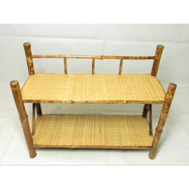 Wood Antique English Bamboo Shelf Stand For Sale - Image 7 of 13
