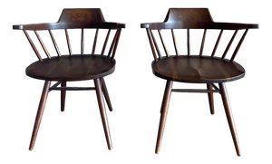 Vintage Captains Chairs in Walnut by George Nakashima for Nakashima Studio, 1960s, Set of 2