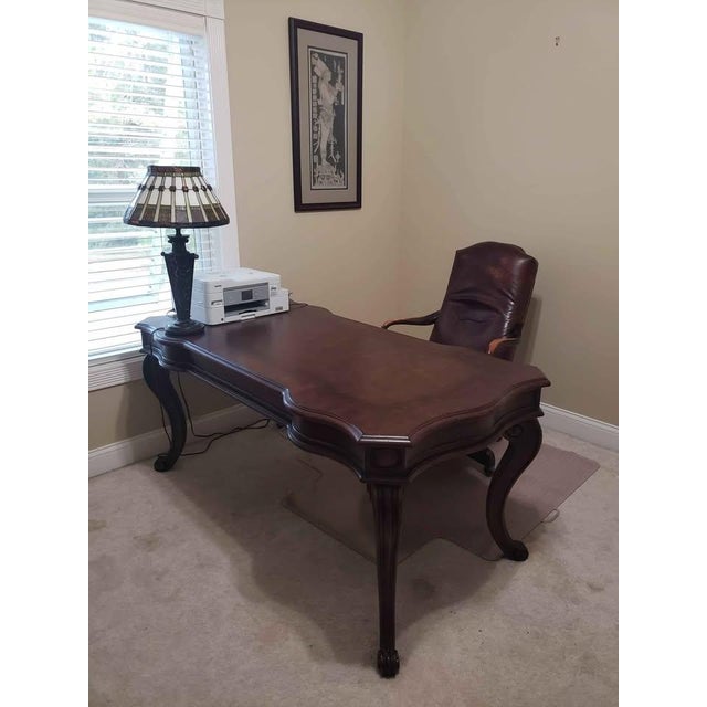 Hooker Hooker Seven Seas Desk With Leather Inlay For Sale - Image 4 of 10