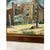 Brown Vintage Framed Mountain Town Landscape Painting, Rustic Village Scene With Alpine Peaks For Sale - Image 8 of 8