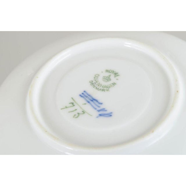 Blue Fluted Half Lace Cups and Saucers from Royal Copenhagen, 1920s, Set of 10 For Sale - Image 4 of 5