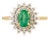 Zambian Emerald Pharaonic Style Cluster Diamond Ring Size 6 For Sale