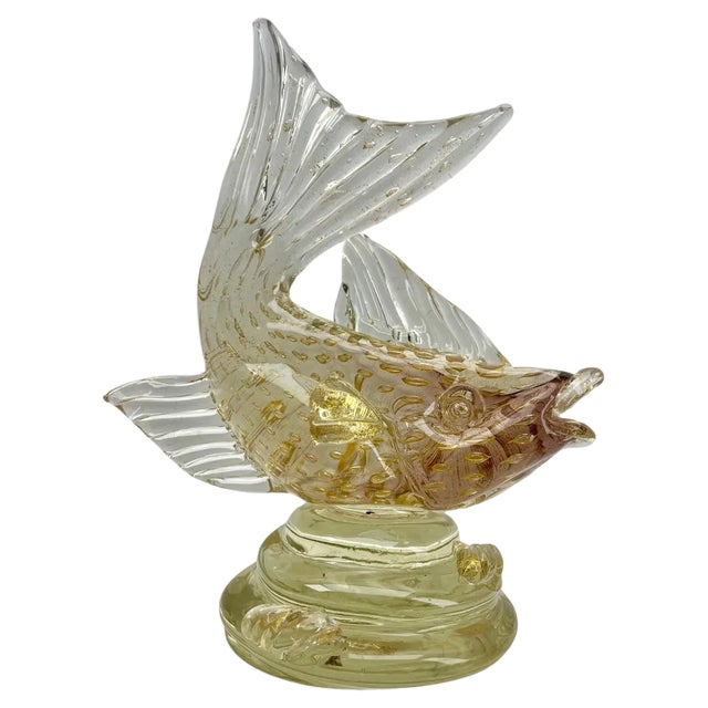Large Italian Art Glass Fish Figurine, 1963 For Sale