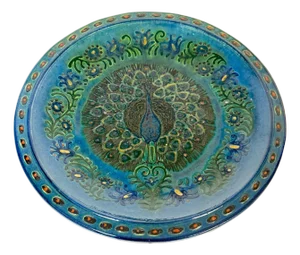 Welsh Arts & Crafts Peacock Charger by John Lang, Aberamffra, circa 1910–1925