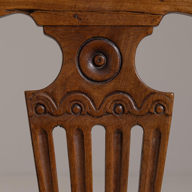 Wood Set of Four 19th Century French Chestnut Brown Eclectic Dining Chairs For Sale - Image 7 of 15