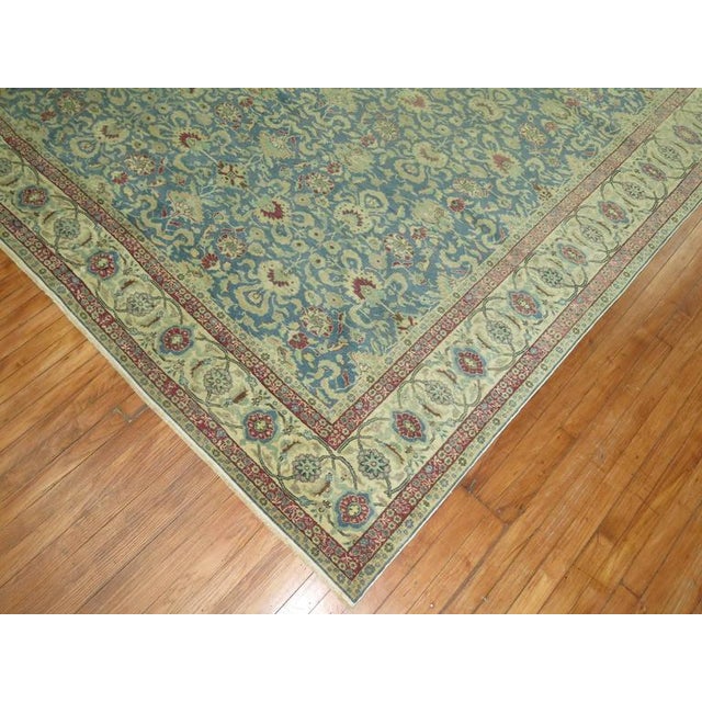 Zabihi Collection Blue Turkish Sivas Carpet For Sale In New York - Image 6 of 7