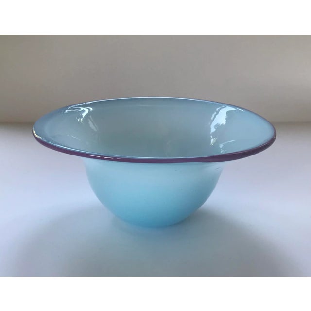 Vintage 1980s Postmodern Hand Blown Murano Art Glass Bowl For Sale - Image 12 of 12