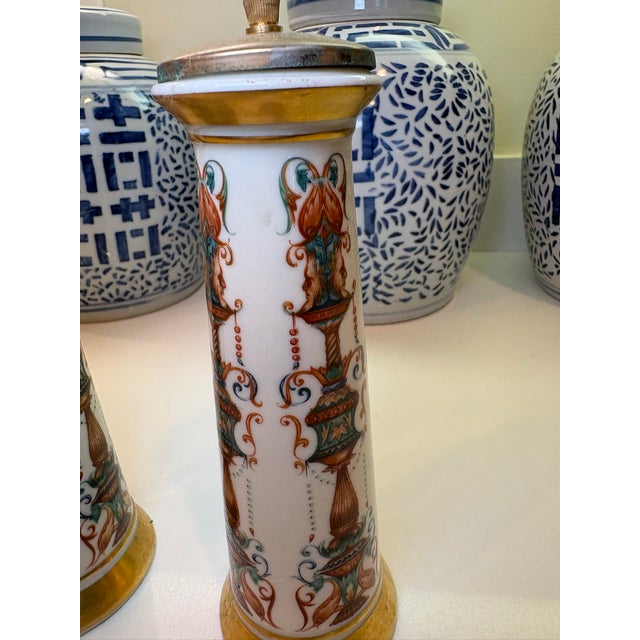 Lenox Tall Porcelain Salt and Pepper Shakers With Brass Tops For Sale In Miami - Image 6 of 10
