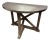 Demi-Lune Console in Driftwood Finish With Metal Top For Sale
