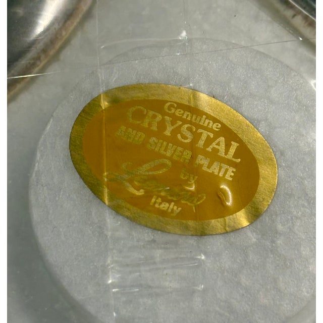 Leonard Vintage 1960s Leonard Silver Manufacturing Silver Plate & Crystal Coasters Made in Italy - Set of 12 For Sale - Image 4 of 11