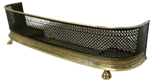 Victorian Brass and Iron Fireside Fender, 1880s