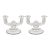 Indiana Glass Company Two-Light Candleholders Floral Bow Design For Sale