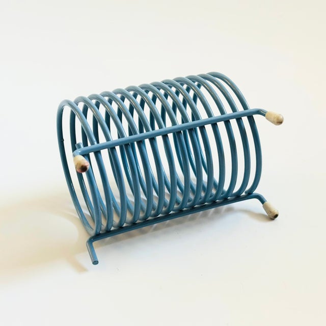 Blue Metal Coil Letter Holder For Sale - Image 10 of 10