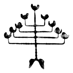 Sale Rare Vintage Mid Century Modern Enormous David Palumbo Hand Forged Steel Hanukkah Menorah