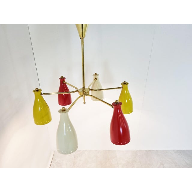 Mid-Century Coloured Chandelier, 1950s For Sale - Image 4 of 13