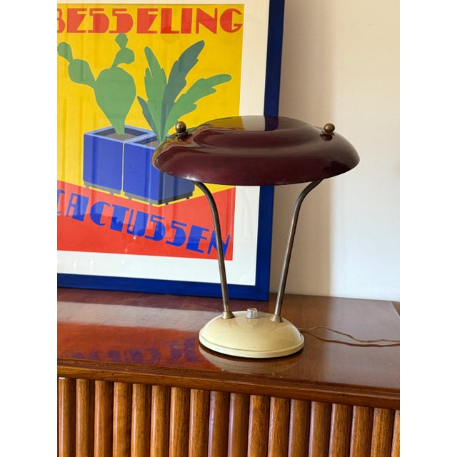 Mid-Century Brass Table / Desk Lamp, France Ca. 1950 For Sale - Image 12 of 12