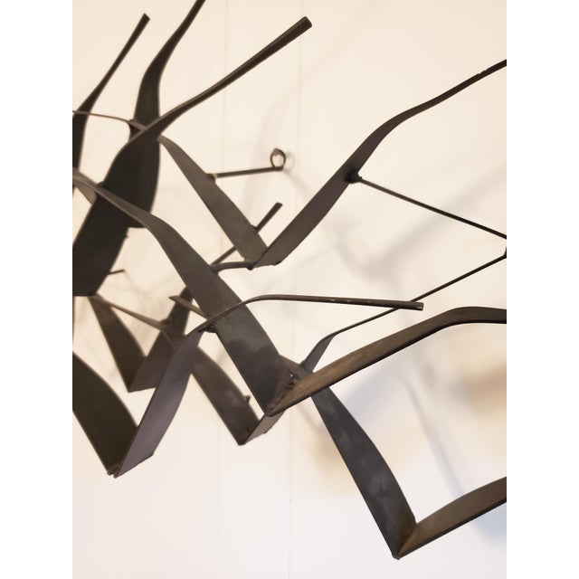 1960s 1960s Mid-Century Birds Metal Wall Hanging Sculpture For Sale - Image 5 of 12