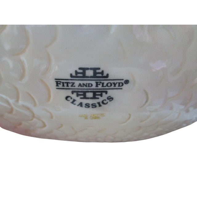 Vintage Fitz and Floyd Salmon Koi Fish Market Tureen With Lid and Seashell Ladle Euc For Sale - Image 9 of 18