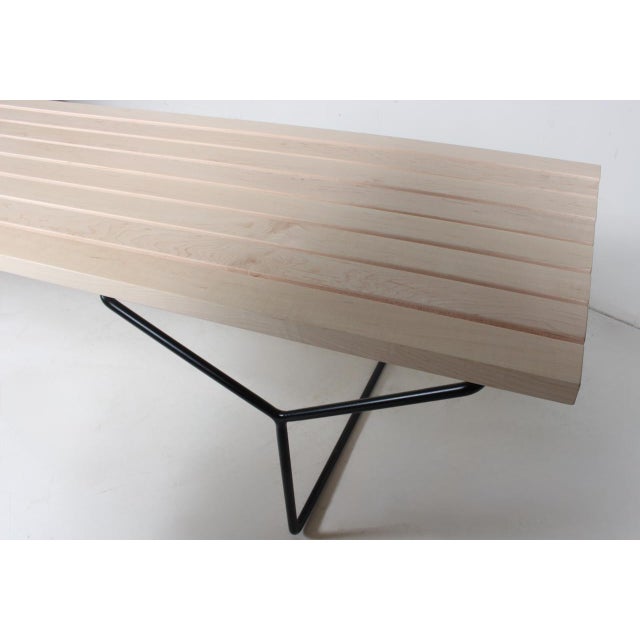 Attributed to Harry Bertoia for Knoll Birch & Black Iron Bench / Coffee Table C. 1970 For Sale - Image 11 of 18