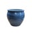 Abstract Vintage Mottled Blue Powder Marks Porcelain Round Pot Planter For Sale - Image 3 of 8