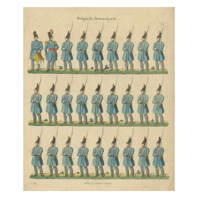 Belgian National Guard Infantry Drill and Uniforms, 1800s, Paper For Sale - Image 9 of 9