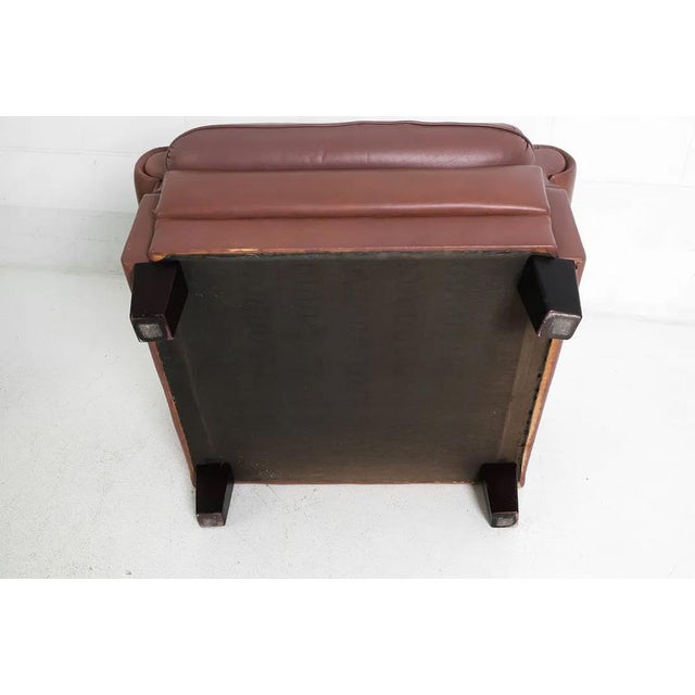 Pair Tufted Leather Lounge Chairs Pair Mid Century EuroVintage For Sale - Image 10 of 16