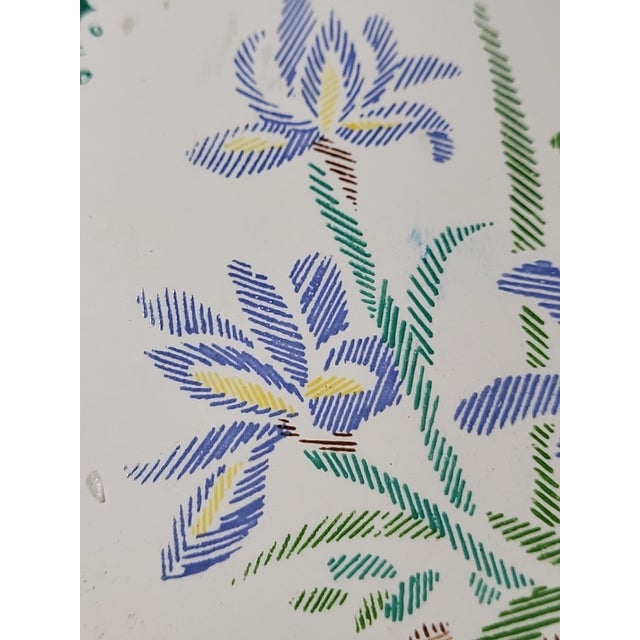 1960s Orient Ceramic Tile Trivet Oak Wood Frame For Sale - Image 4 of 8