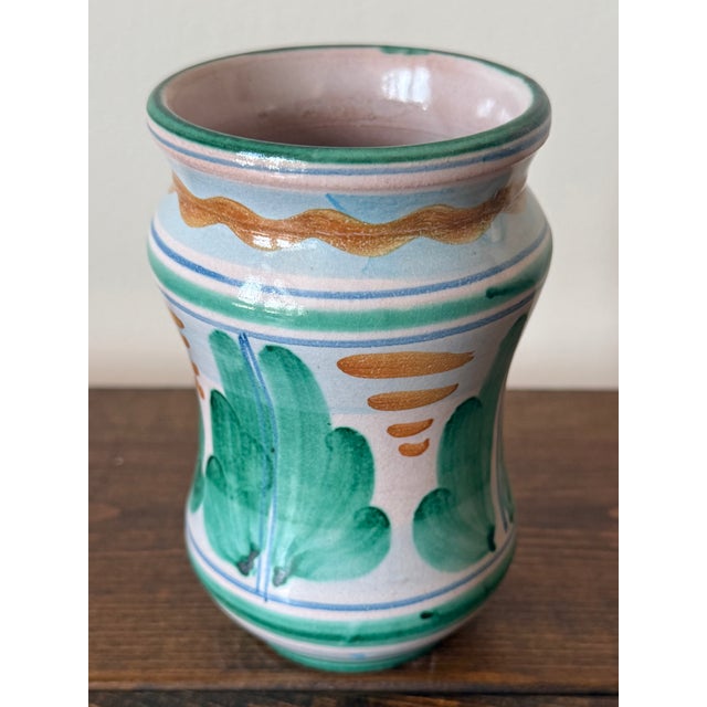 Mediterranean Small Vietri Italian Pottery Vase For Sale - Image 3 of 7