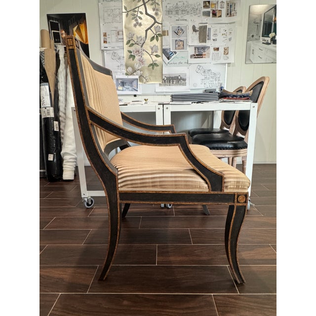 Contemporary Nancy Corzine Directoire Arm Chair For Sale - Image 3 of 8