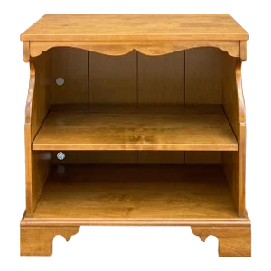 1980s Ethan Allen Heirloom Nutmeg Maple American Traditional Rolling Audio/Video Cart (10-9030)