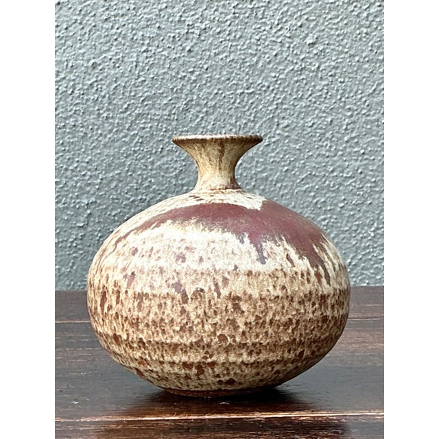 Handcrafted Earth-Tone Ceramic Vase For Sale - Image 11 of 16