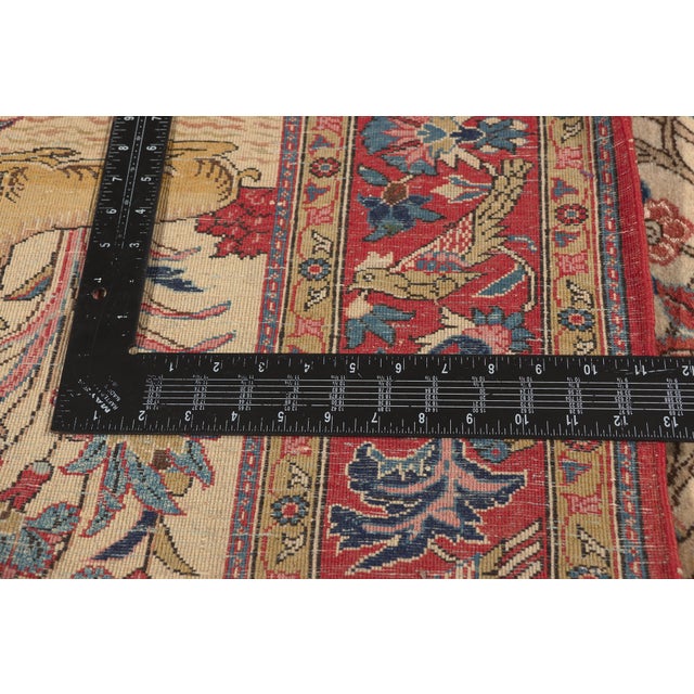 Textile Vintage Persian Qum Rug, 04'06 X 06'10 For Sale - Image 7 of 10