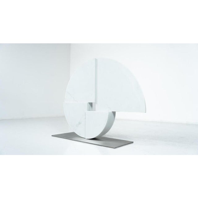 Metal Large Marble Sculpture by Angelo Mangiarotti for Skipper, Italy, 1980s For Sale - Image 7 of 15