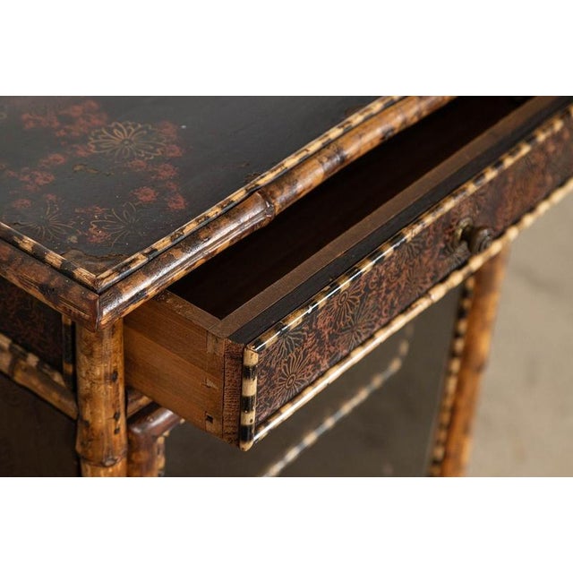 19th Century English Glazed Bamboo Bookcase, 1880 For Sale - Image 3 of 16