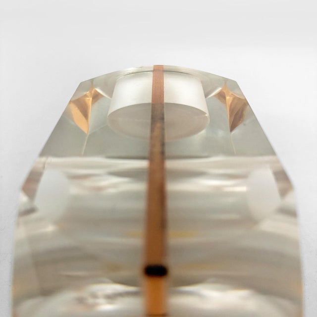 Italian Acrylic glass and Chrome-Plated Steel Table Lighter, 1970s For Sale - Image 9 of 13
