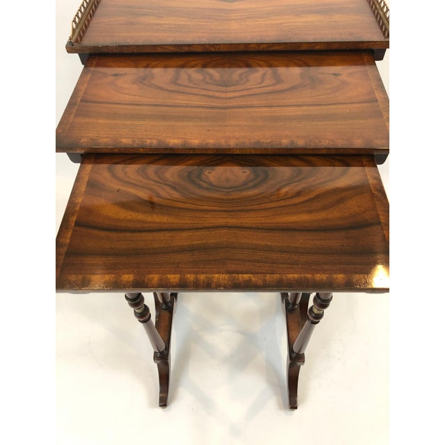 Regency Zebra Wood Nesting Tables Set of 3 Chairish