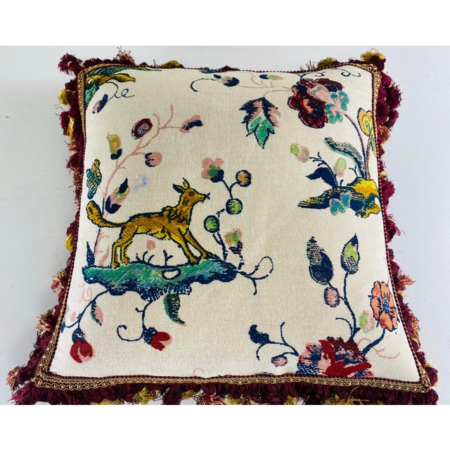 This is a pair of hand printed colorful pillows by Lee Jafa. This hand printed linen are in beautiful tones of cranberry,...