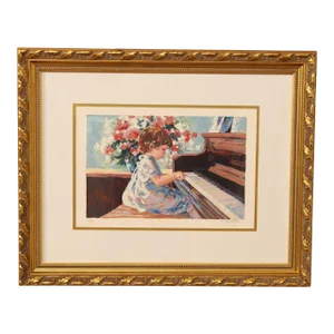 Corinne Hartley 'Piano Lessons' Artist Proof Serigraph